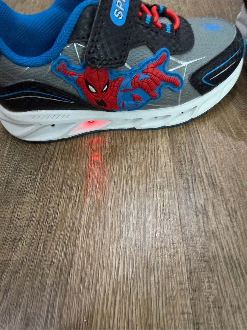 Spiderman Light Up Boys' Gray & Blue Athletic Sneakers